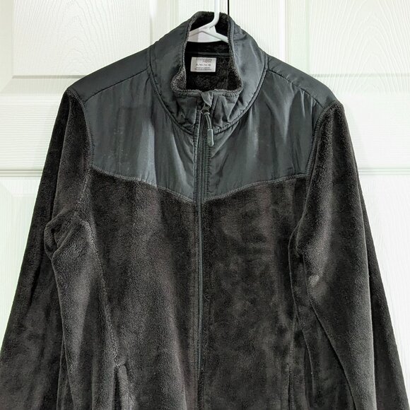 Danskin Now Women's Fleece Jacket, XL 16/18, Black Soot, Zip Front, Long Sleeve - Picture 3 of 16